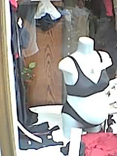 Schwangere Schaufensterpuppe, Innenstadt Bamberg.